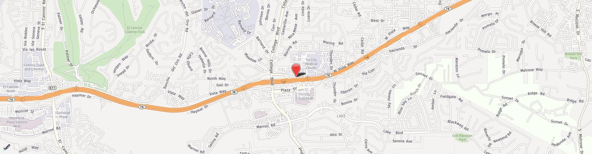 Location Map: 3998 Vista Way Oceanside, CA 92056