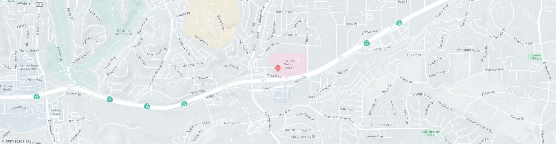 Location Map: 3998 Vista Way Oceanside, CA 92056